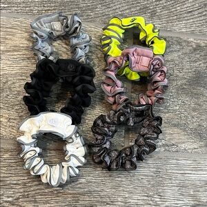 Lululemon Light Locks Skinny Scrunchie 6 total black white gray neon pink hair